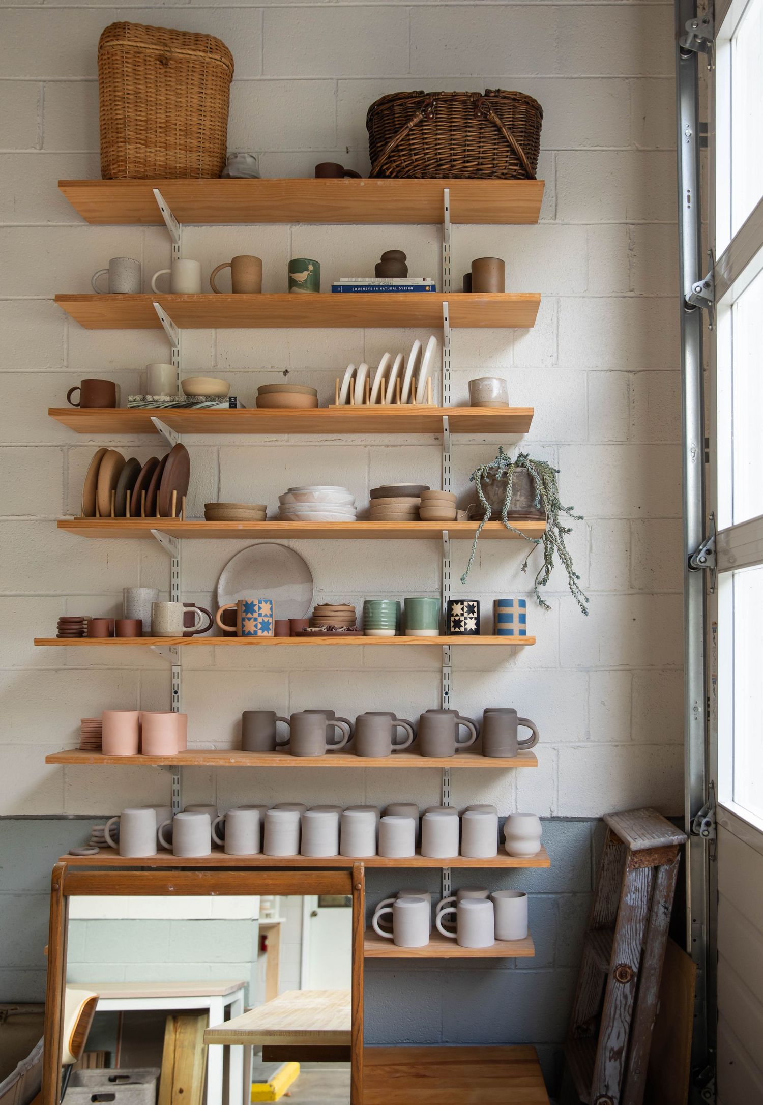 Photo of a potter's work on the shelves