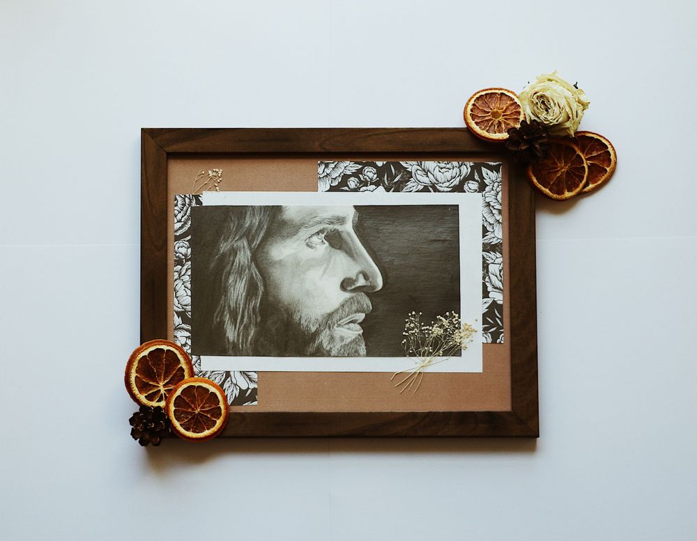 Pencil illustration of Jesus