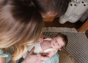 Sequence of nurturing moments showing gentle interactions in a cozy home setting.