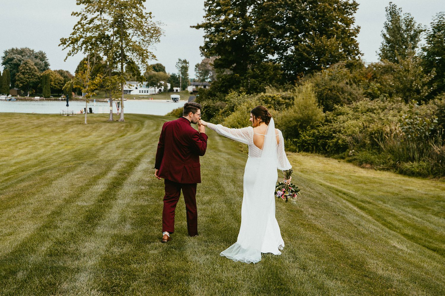 Hand in hand walking into marriage