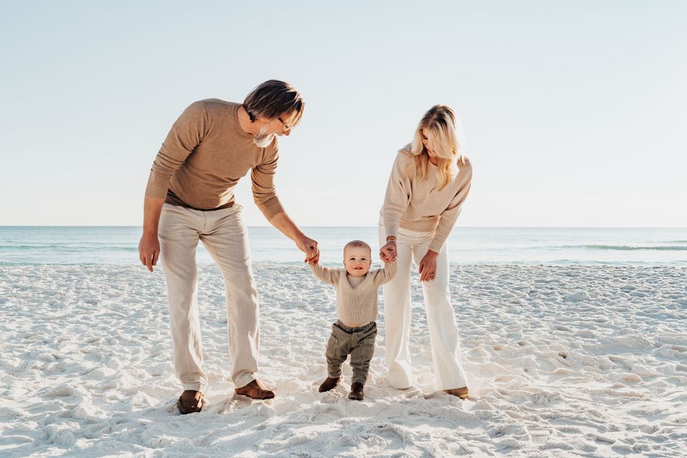 Winter Sunset Extended Family Beach Photo Session Seagrove 30A Florida