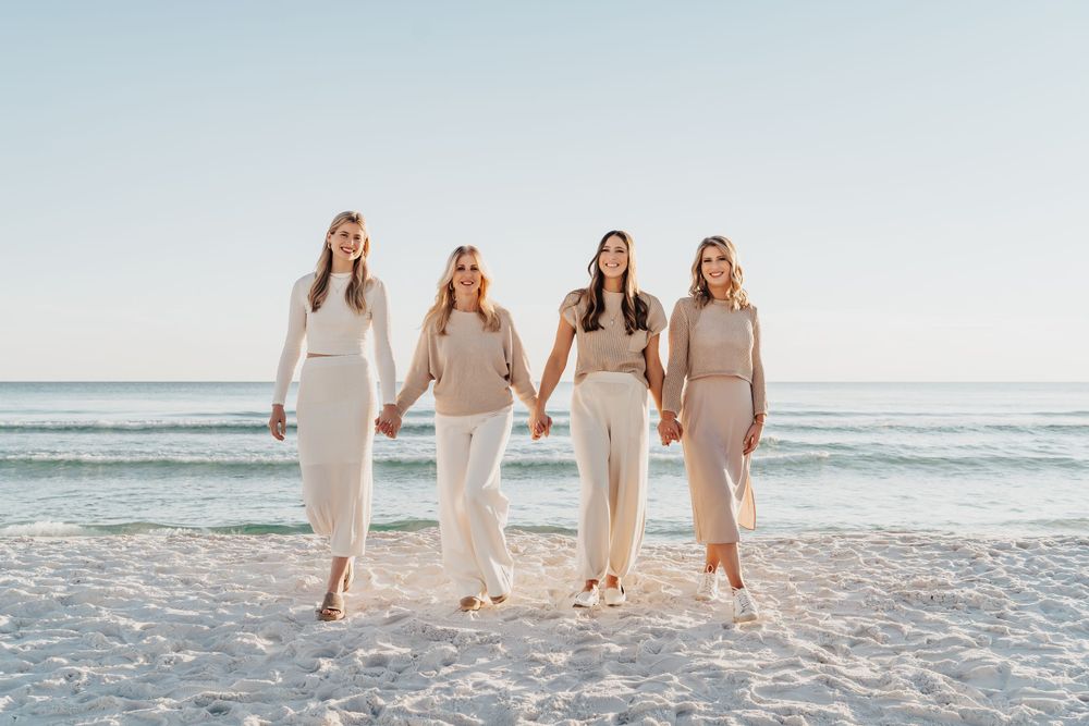 Winter Sunset Extended Family Beach Photo Session Seagrove 30A Florida