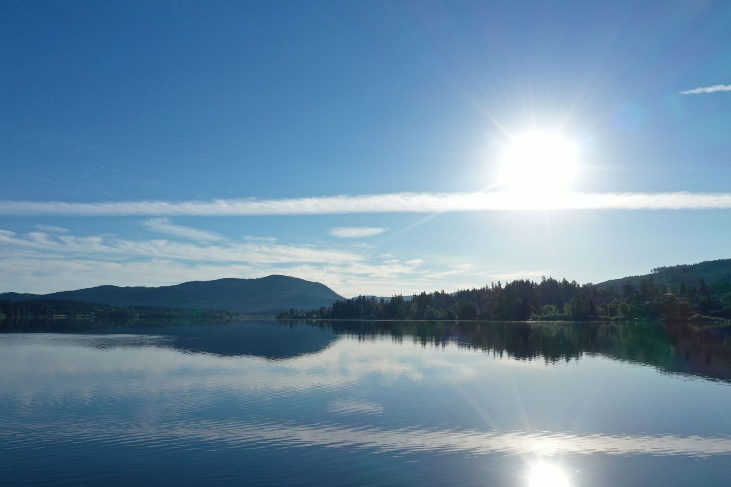 Quamichan Lake Sun Reflection