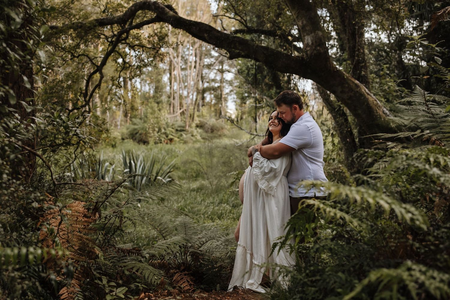 Maternity portrait of expectant mother in nature Westport NZ