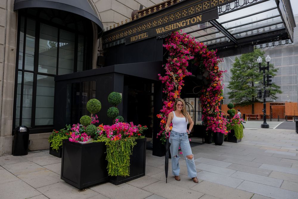 The Washington Hotel in DC floral entrance
