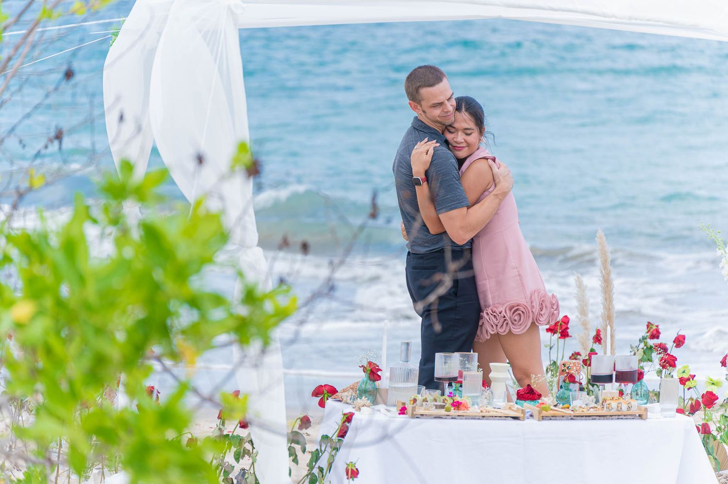 Romantic beach proposal in Westing Conchal, Costa Rica