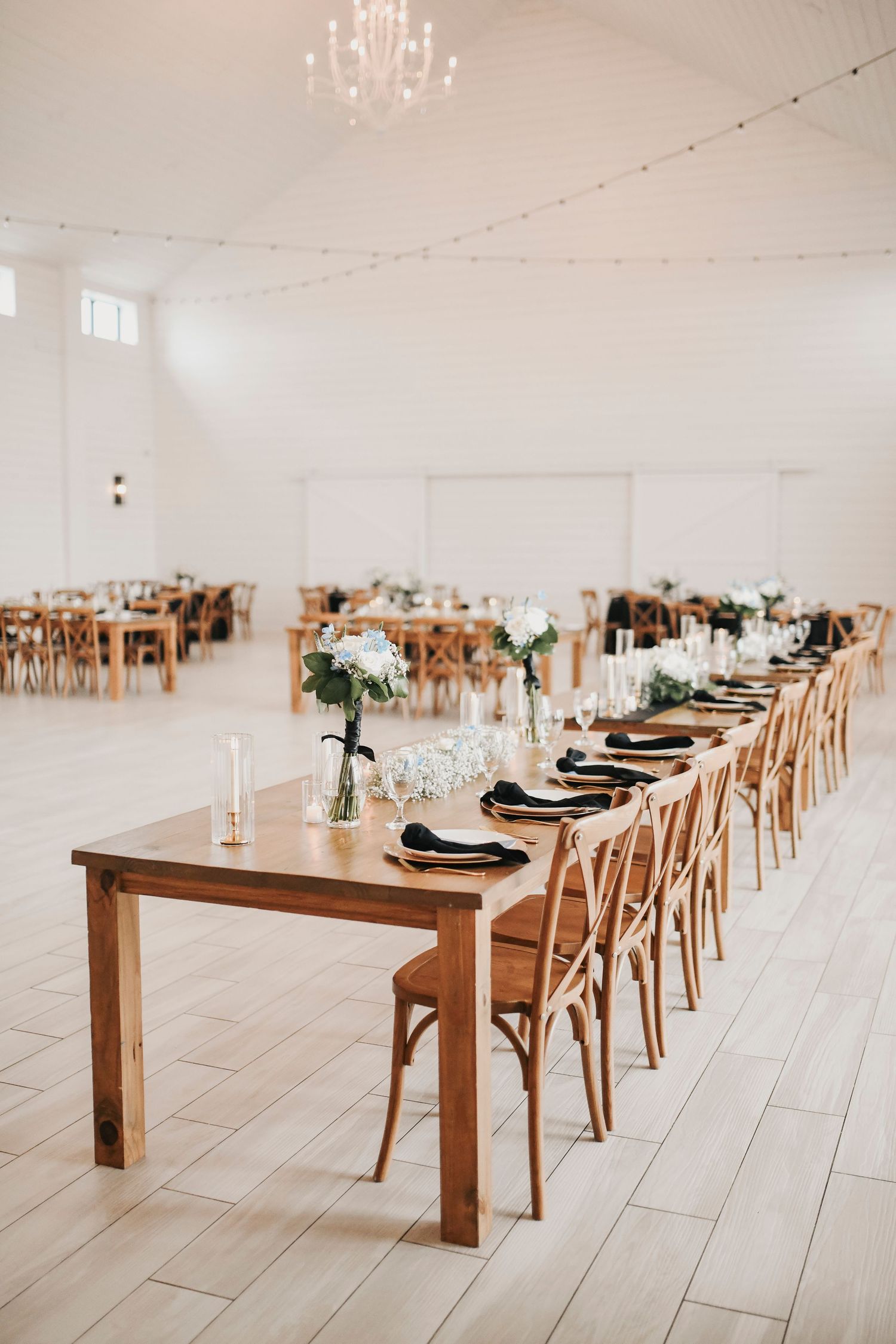 Luxury wedding reception design at The Gardenia in Valley View Texas