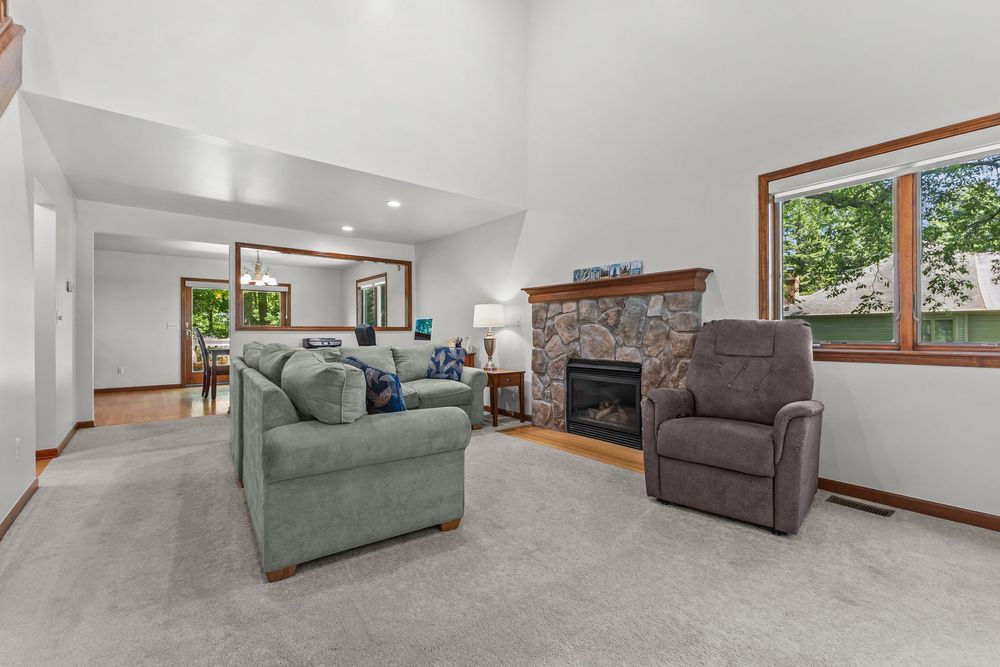 Spacious living room with natural light in Metamora Michigan