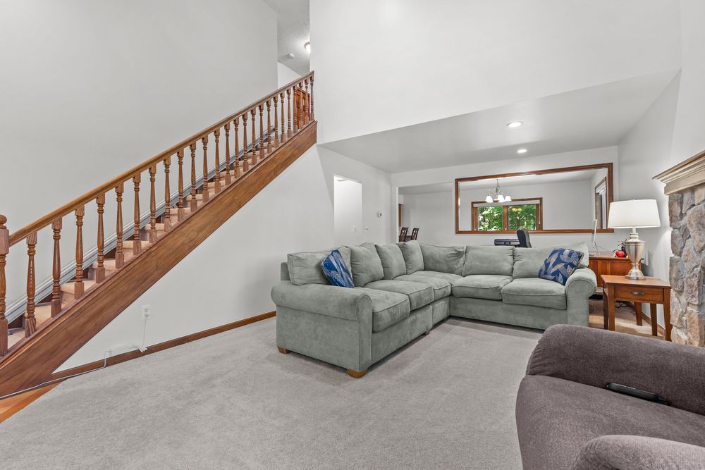 Great room photography in luxury Metamora home