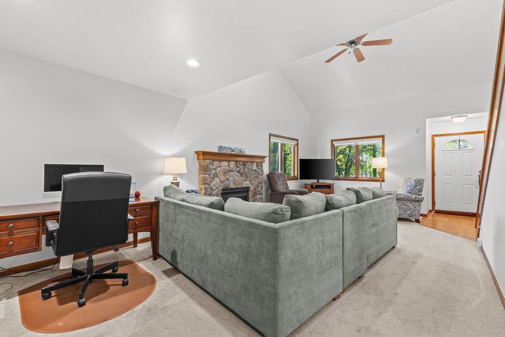 Great room photography in luxury Metamora home
