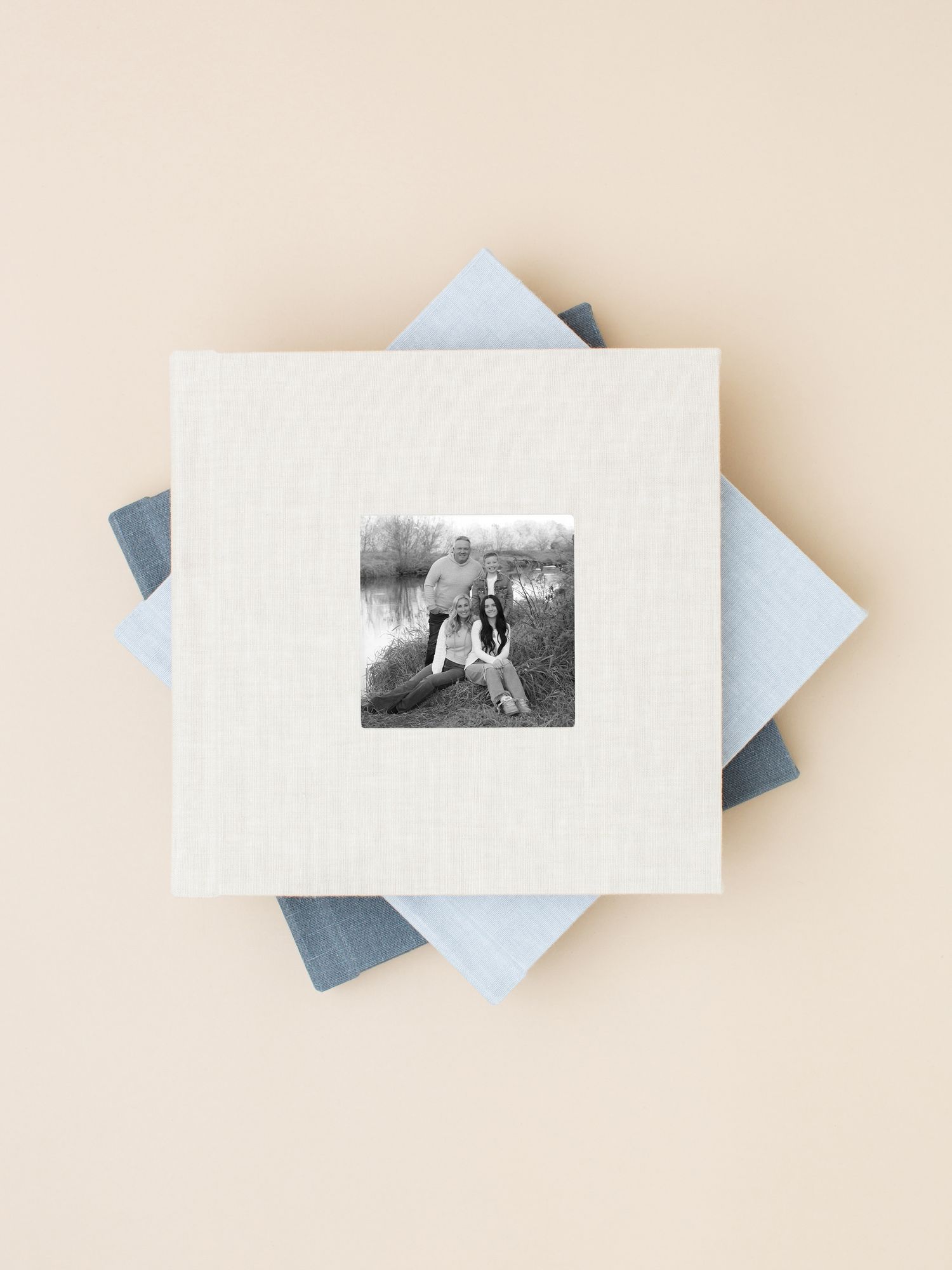 Jagger Rose Photography custom albums for families showcasing outdoor fall family session on the cover