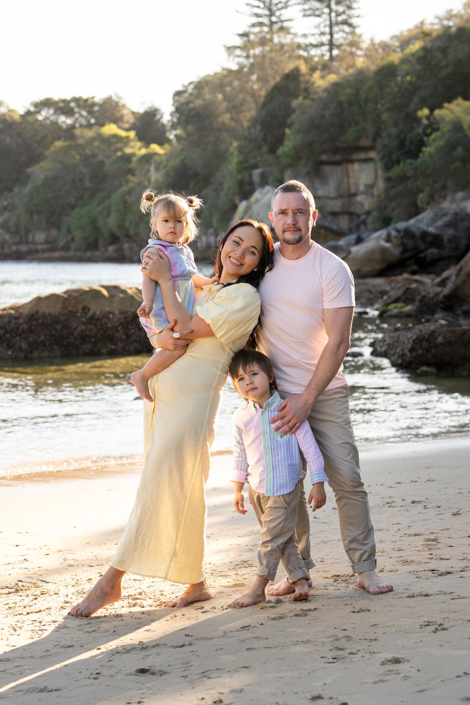 Family photoshoot of family of four at Manly Northern beaches