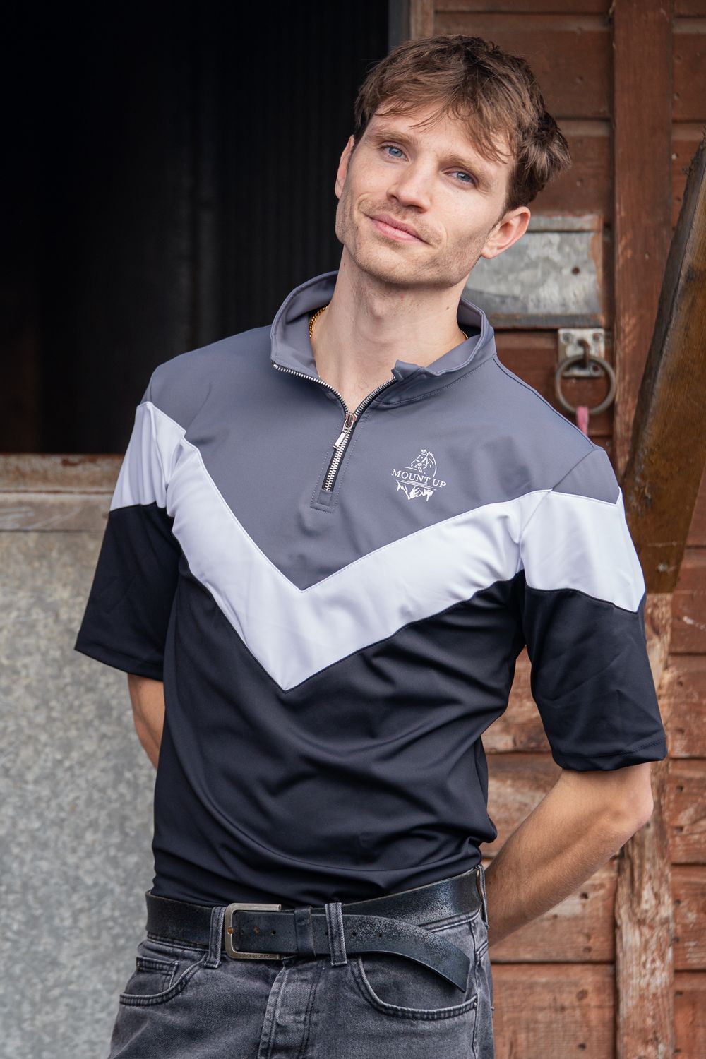 Joe Ashman who plays Callum on the Netflix show Free Rein doing an equestrian photoshoot for Paddock Apparel