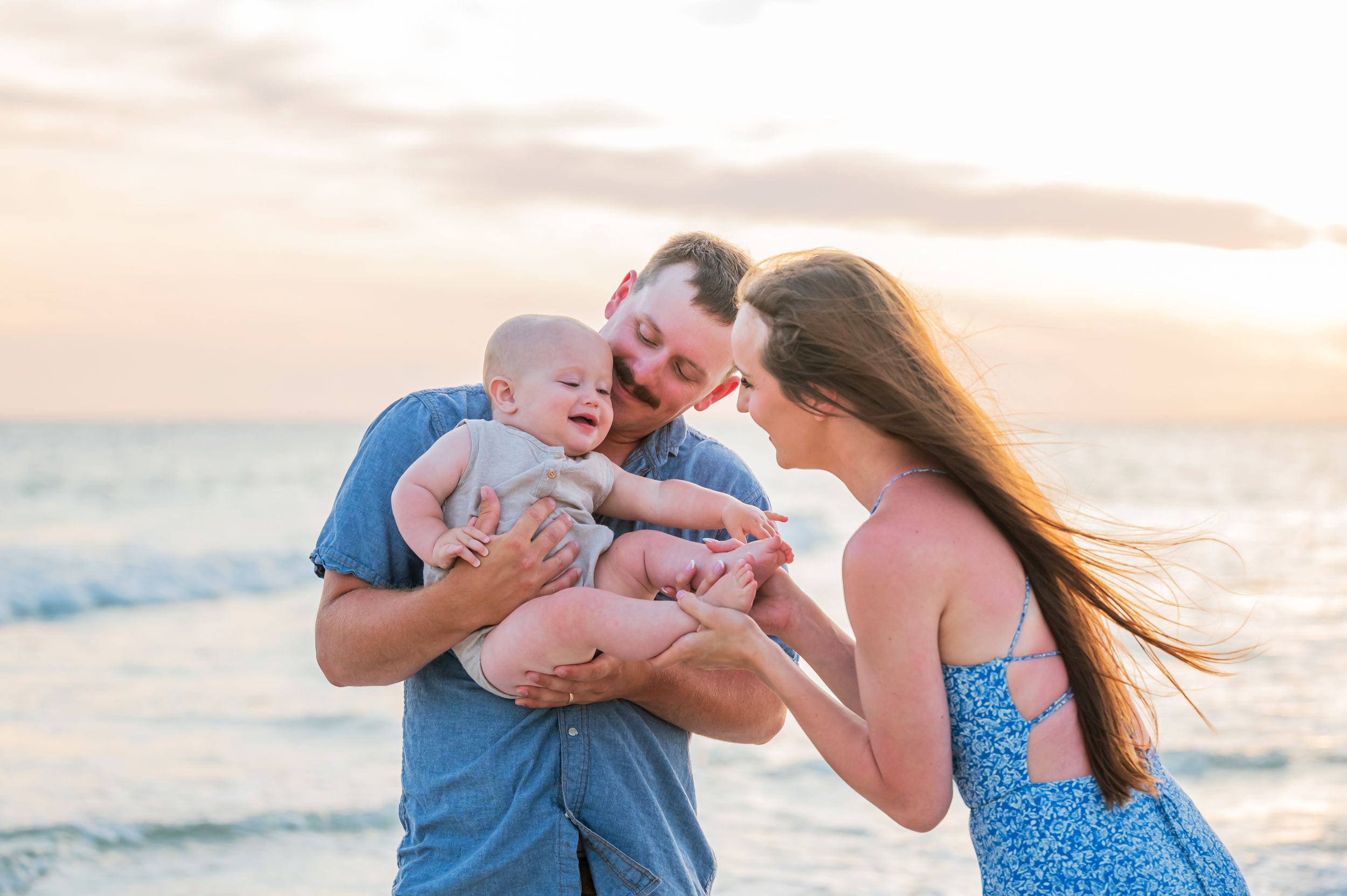 family beach portraits Panama City Beach Florida