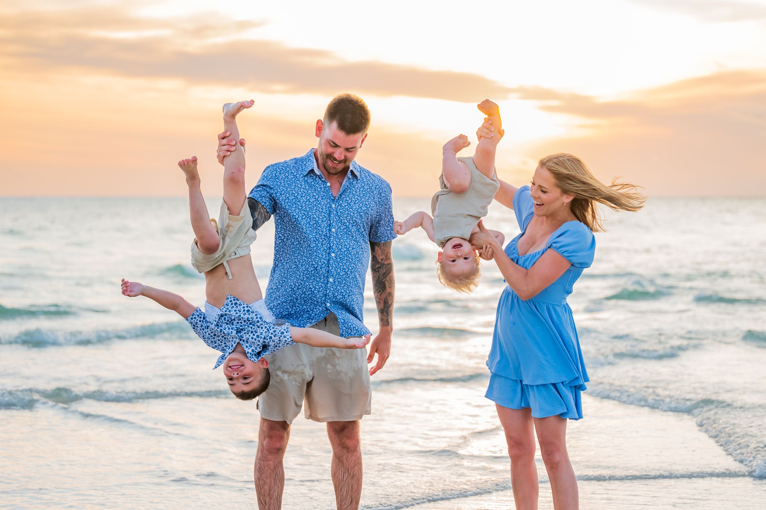 fun family beach portraits Panama City Beach, Florida