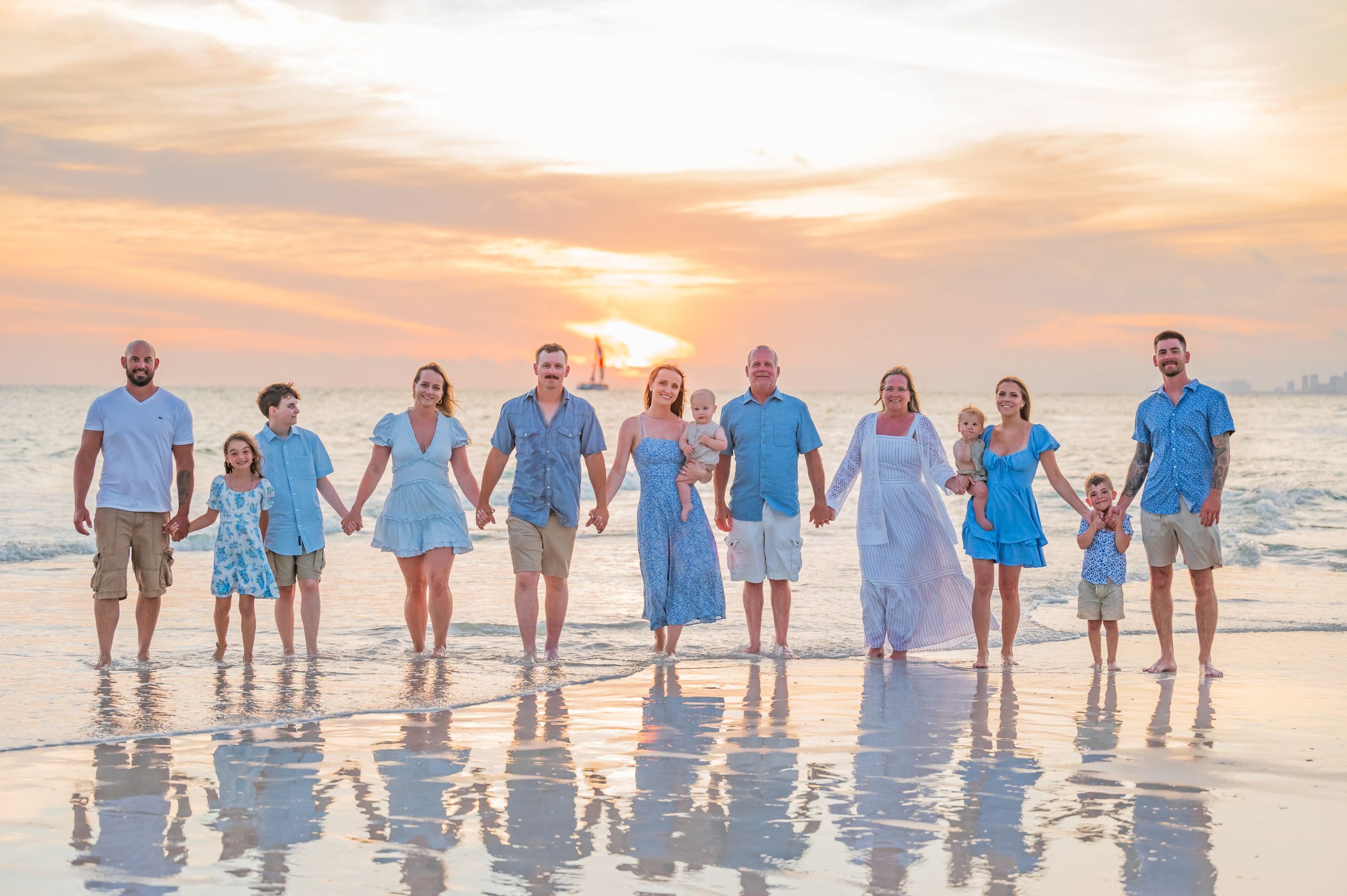 sunset family beach portraits Panama City Beach Florida