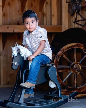 Two year old photoshoot on a rocking horse
