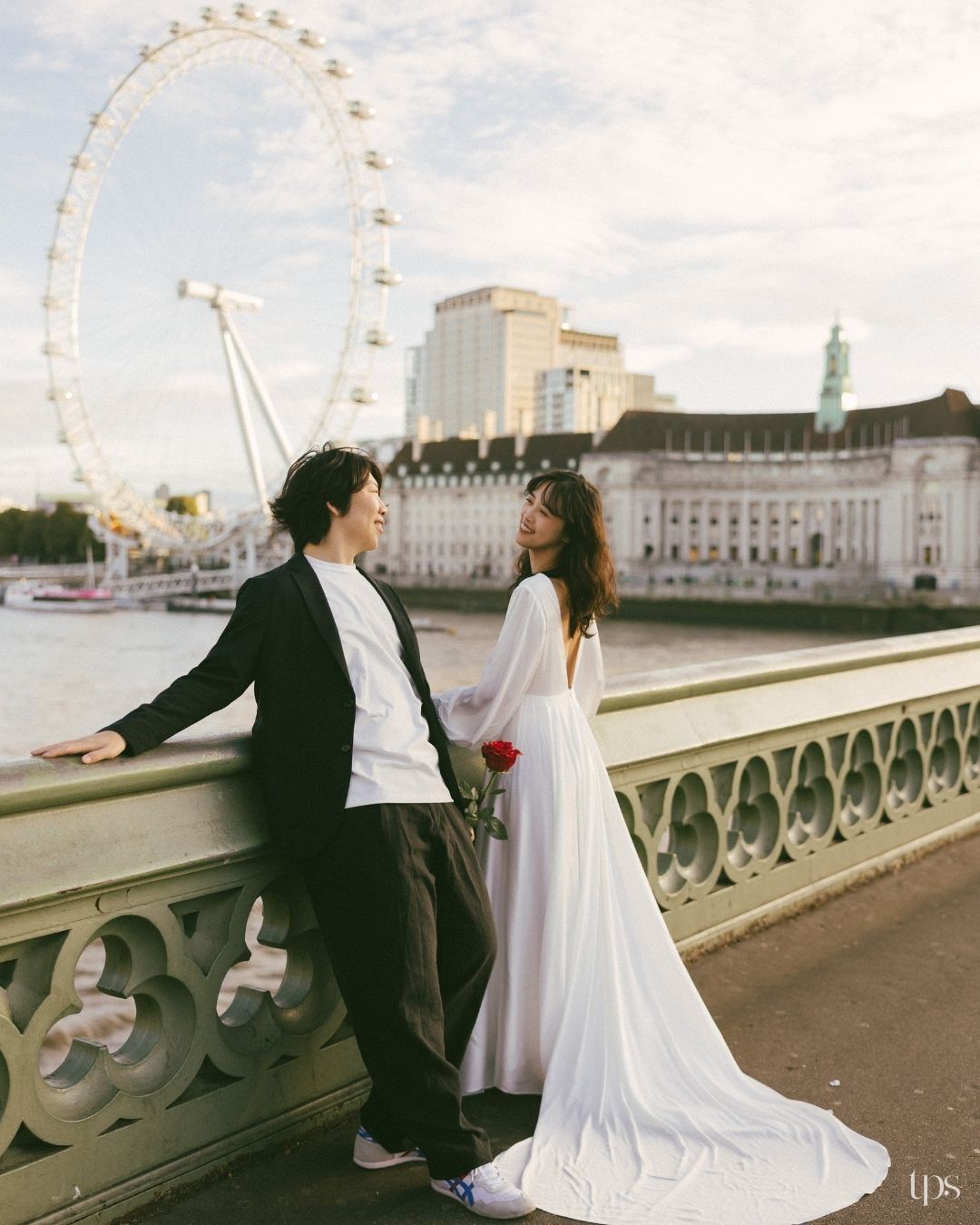 Stunning London Eye & Thames River couple shoot, beautifully shot by a trusted destination wedding photographer near me in Mumbai.