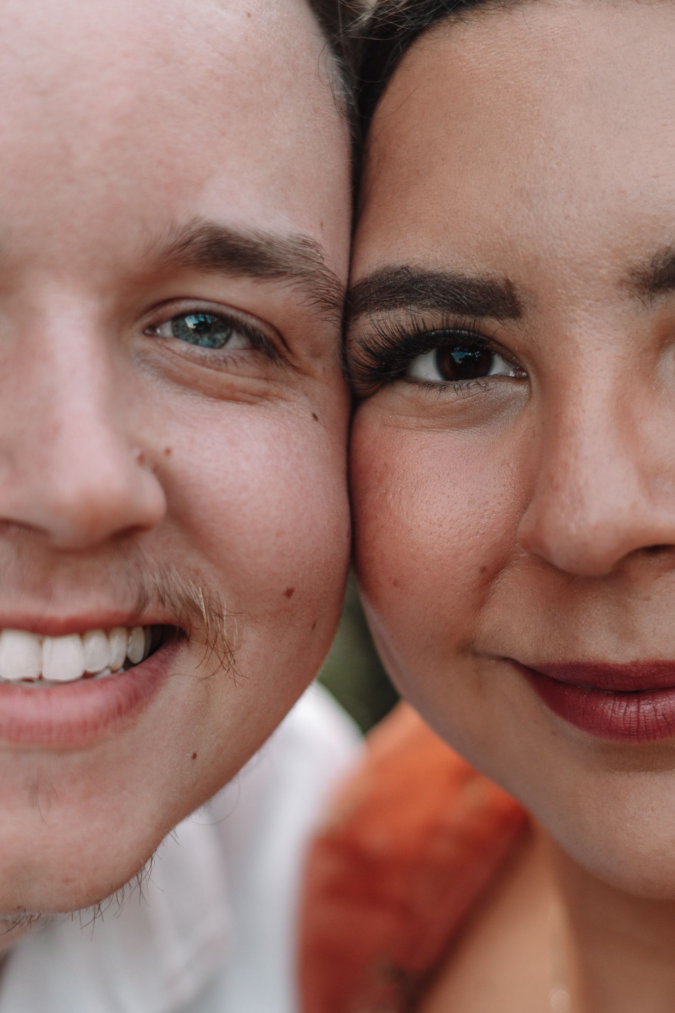 Close-up series of smiling faces and expressions showing joy and connection.