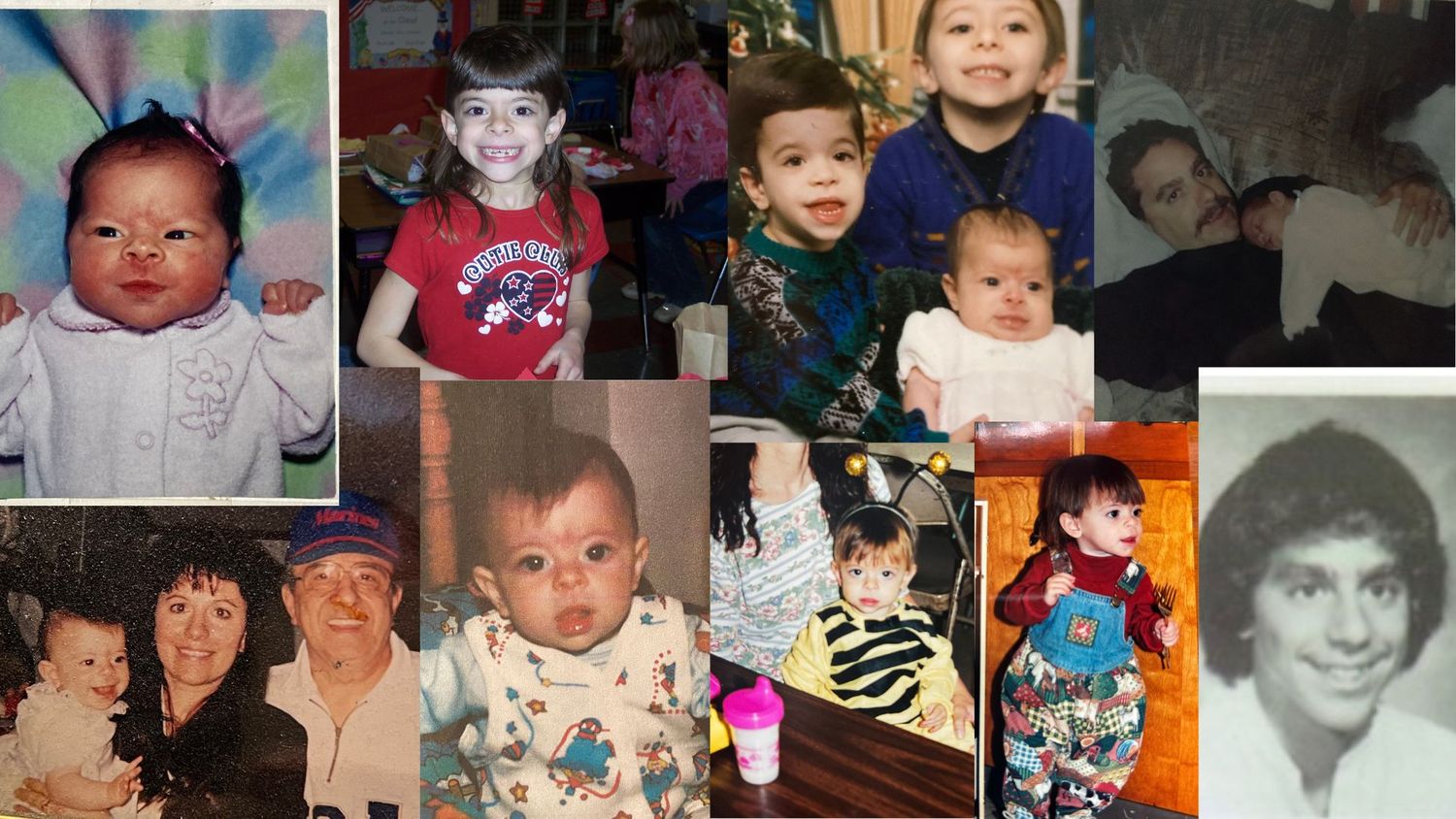 Family photo album collage.