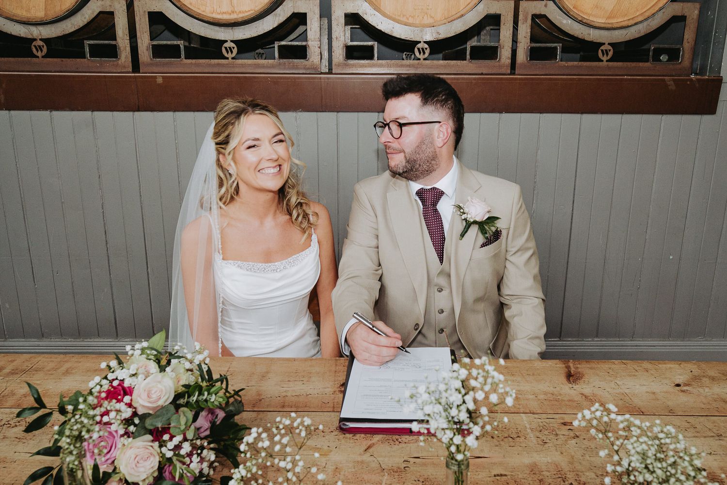 Newcastle upon Tyne Wedding Photographer. Candid relaxed portraits with Fujifilm colours. Wylam Brewery wedding photos