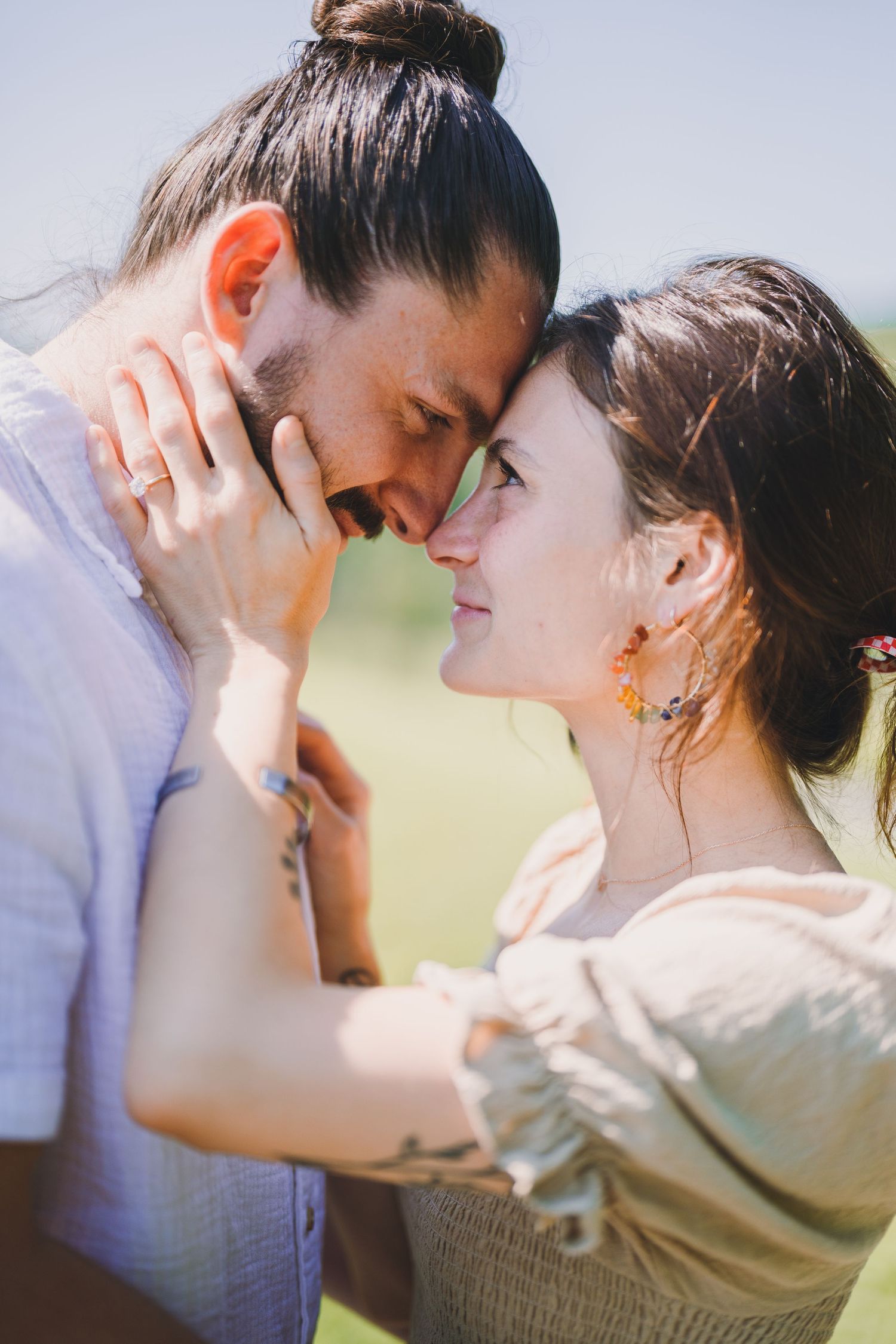 Engagement photos at Meadowlark Botanical Gardens