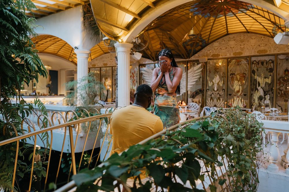 Romantic proposal photoshoot at Merlin's Ubud Bali
