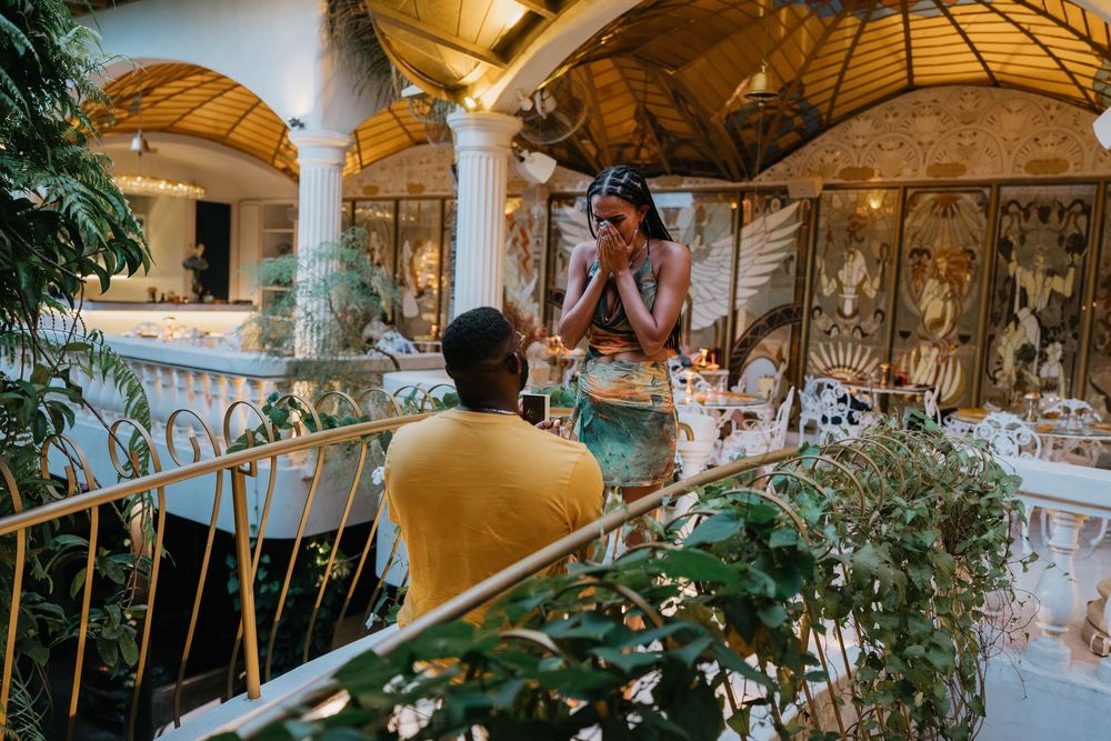 Romantic proposal photoshoot at Merlin's Ubud Bali