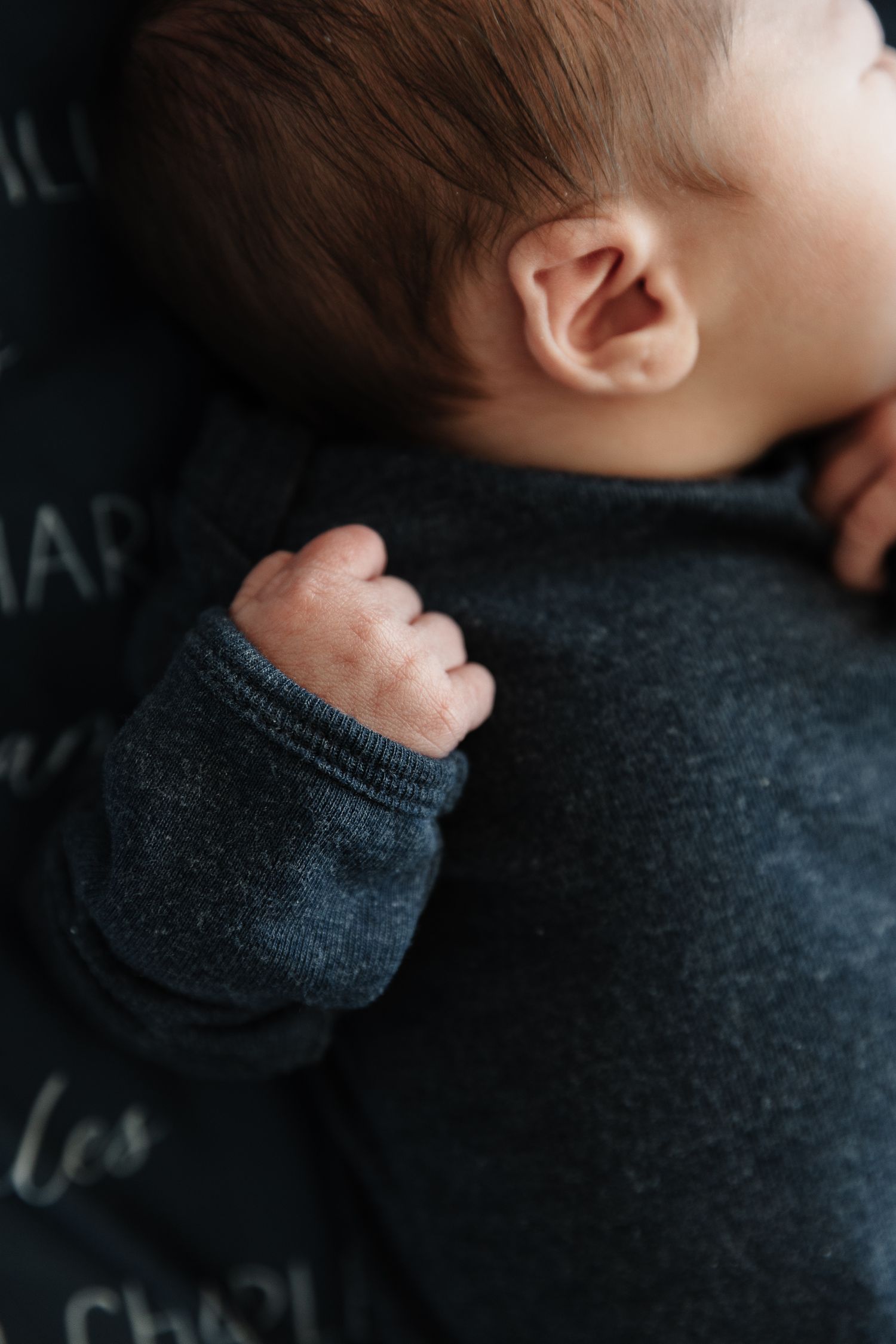 Detail shot of One day old baby during Fresh 48 session in  East Texas hospital