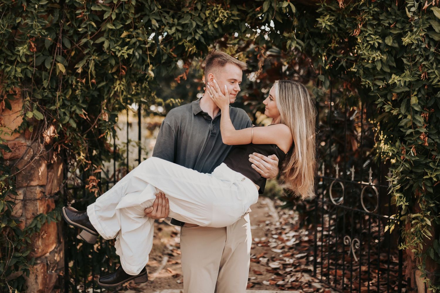 Emotional surprise proposal at a secluded Denton location