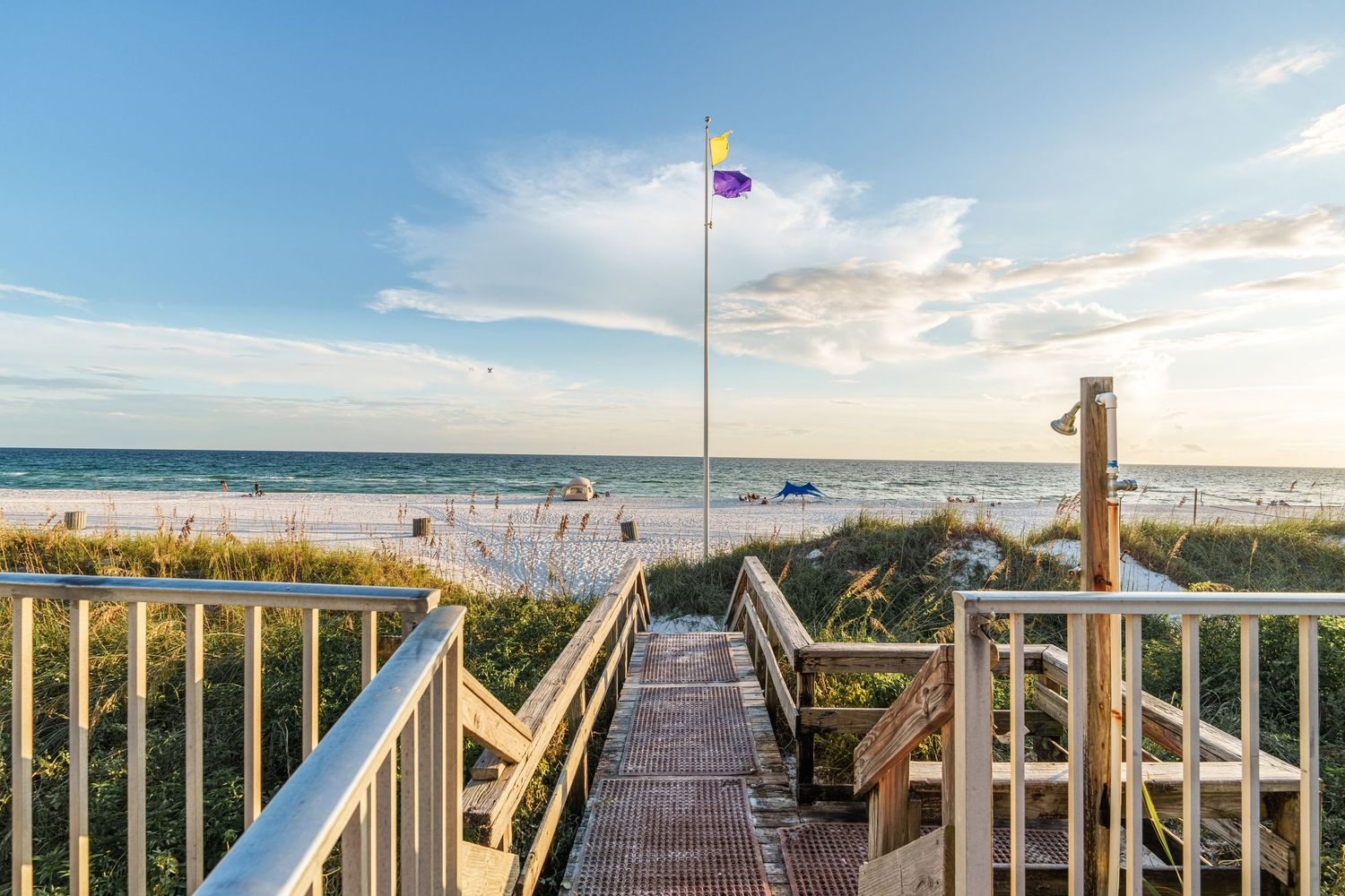 Private beach access leading to the Gulf at a Panama City Beach vacation rental