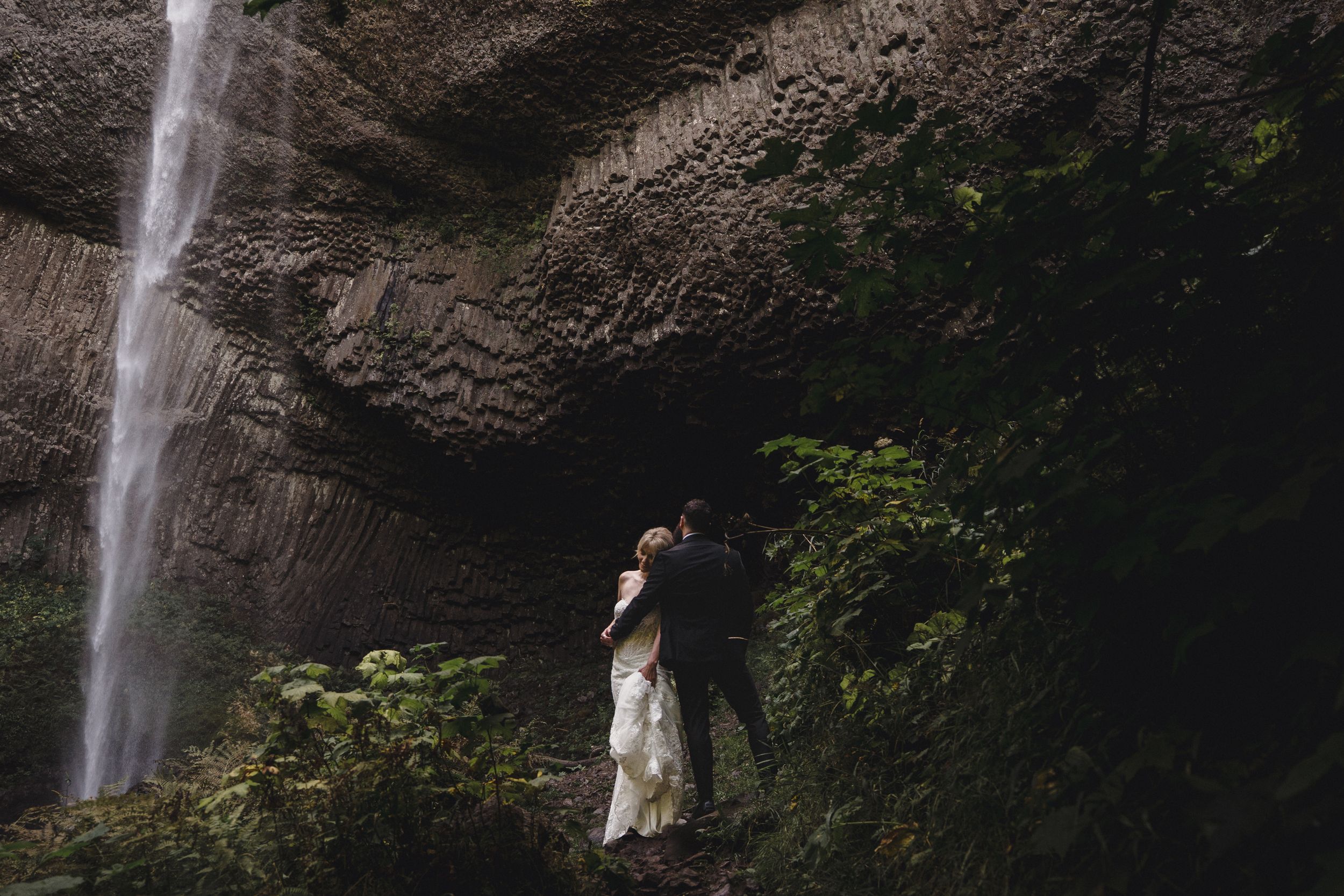 Elopement at latourell falls in Oregon's columbia river gorge