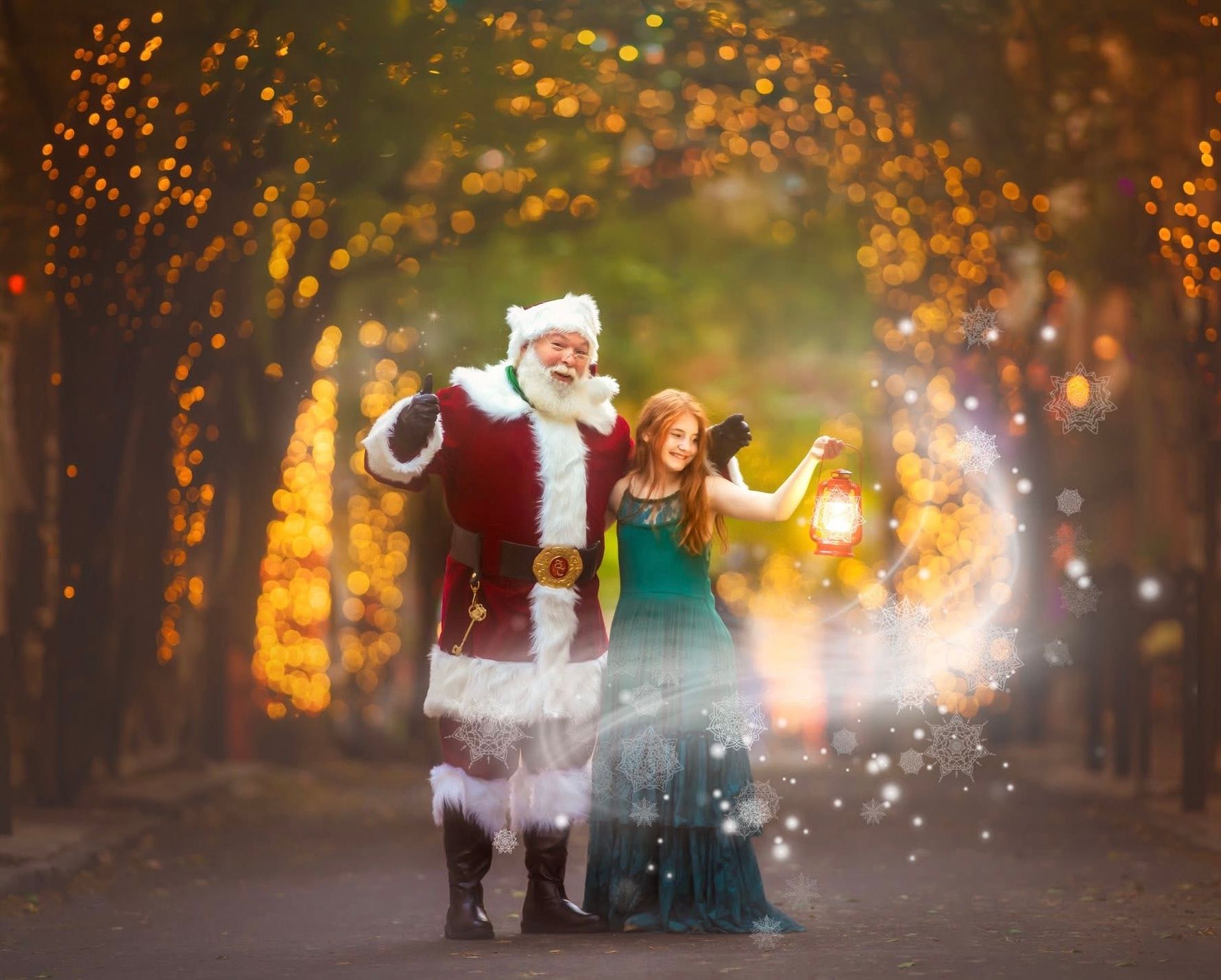 Santa Claus posing for a festive Christmas portrait during a holiday photography session in Pennsylvania.
