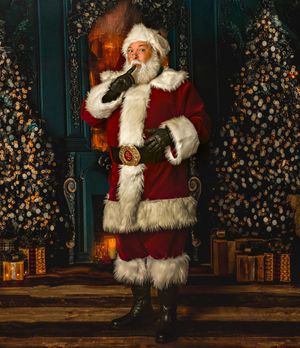 Fine art Christmas portrait featuring Santa Claus during a holiday photography session in South Jersey, New Jersey.