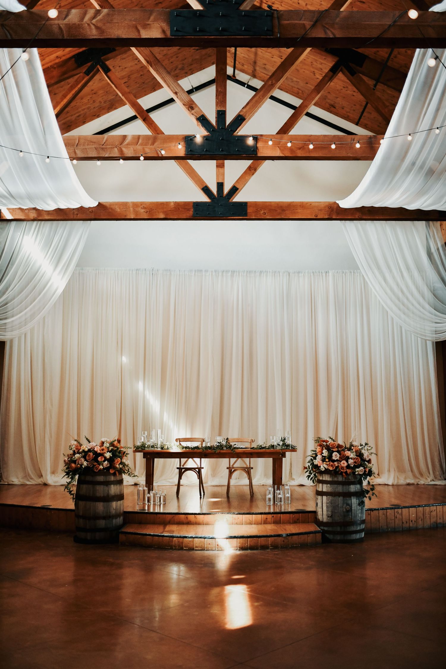 Romantic fall reception decor at a rustic North Texas ranch wedding