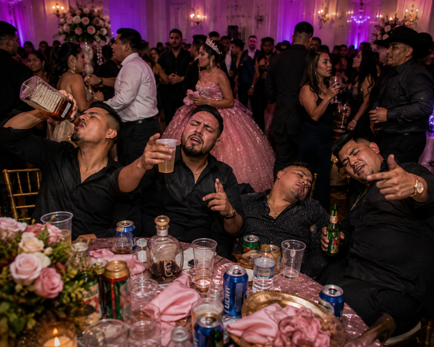 Guests entering packed Quince ballroom after public invitation showing venue occupancy, guest planning, parking and event organization