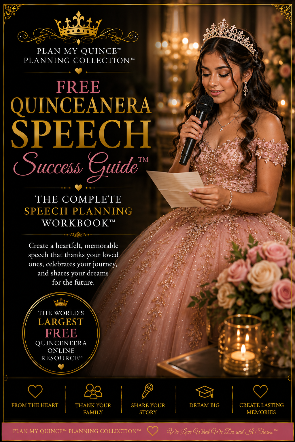 FREE Plan My Quince app featuring planning dashboard, guest list, budget planner, timeline, vendors and AI planning assistant