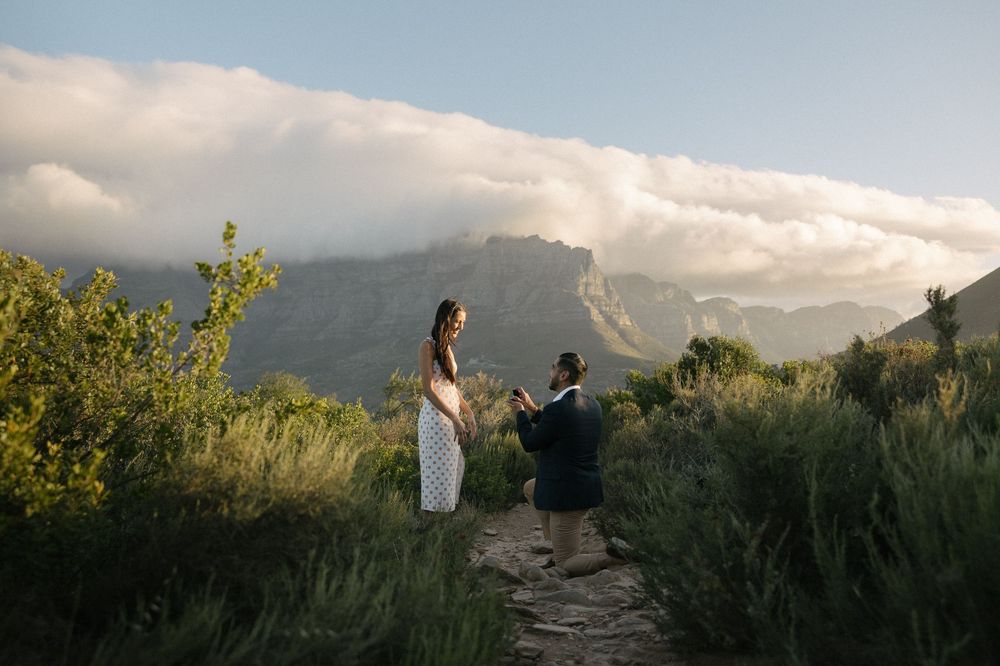 Sunset proposal location at Signal Hill overlooking Cape Town with Christene de Coning Photography