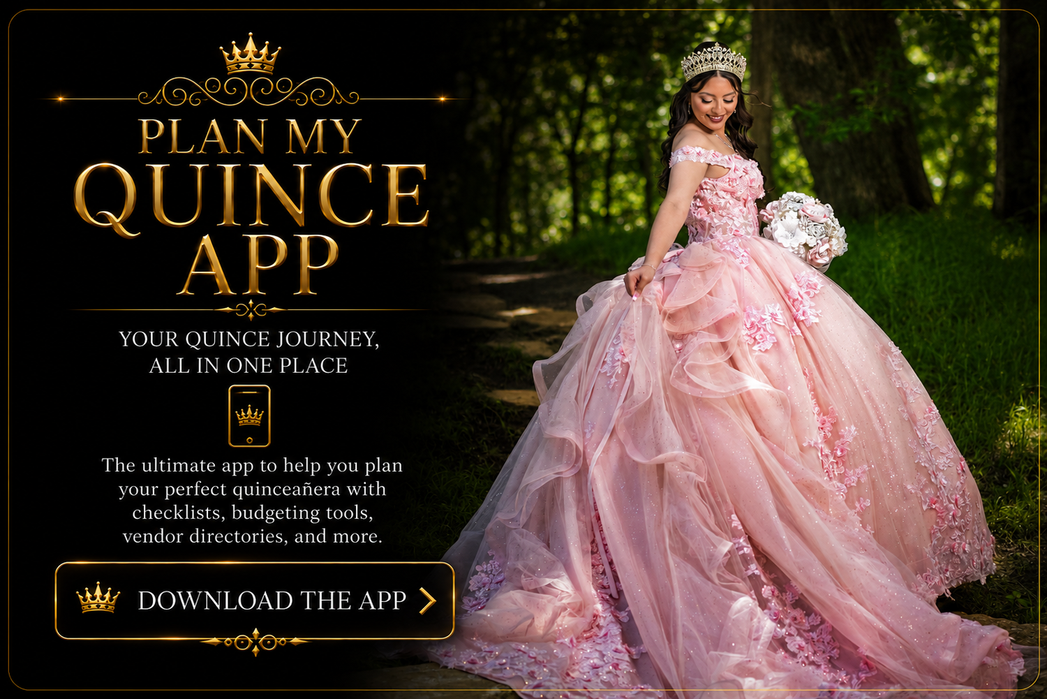 Free Plan My Quince App helping Dallas Fort Worth Quince Moms organize budgets timelines vendors and Quince Photography planning