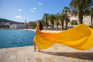 Official private Yellow Flying Dress Photo Session Split Croatia