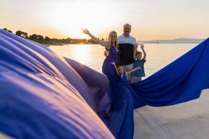 Blue Flying dress Family in Supetar Brac Island Croatia