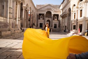 Official private Yellow Flying Dress Photo Session Split Croatia
