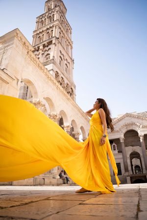 Official private Yellow Flying Dress Photo Session Split Croatia