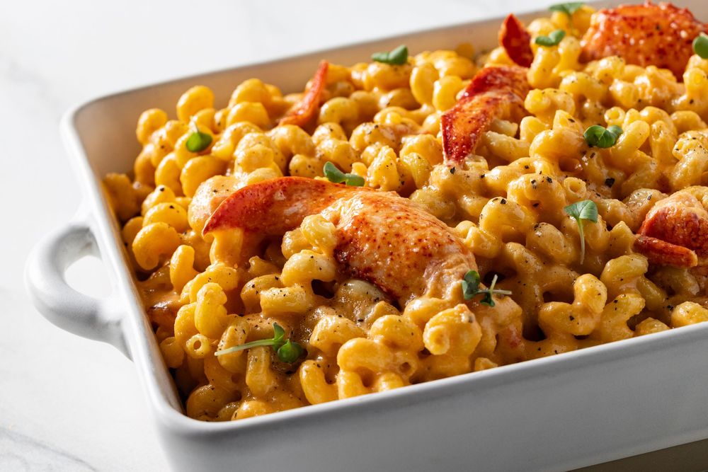 Food photograph of a lobster mac and cheese captured by LA food and lifestyle photographer.