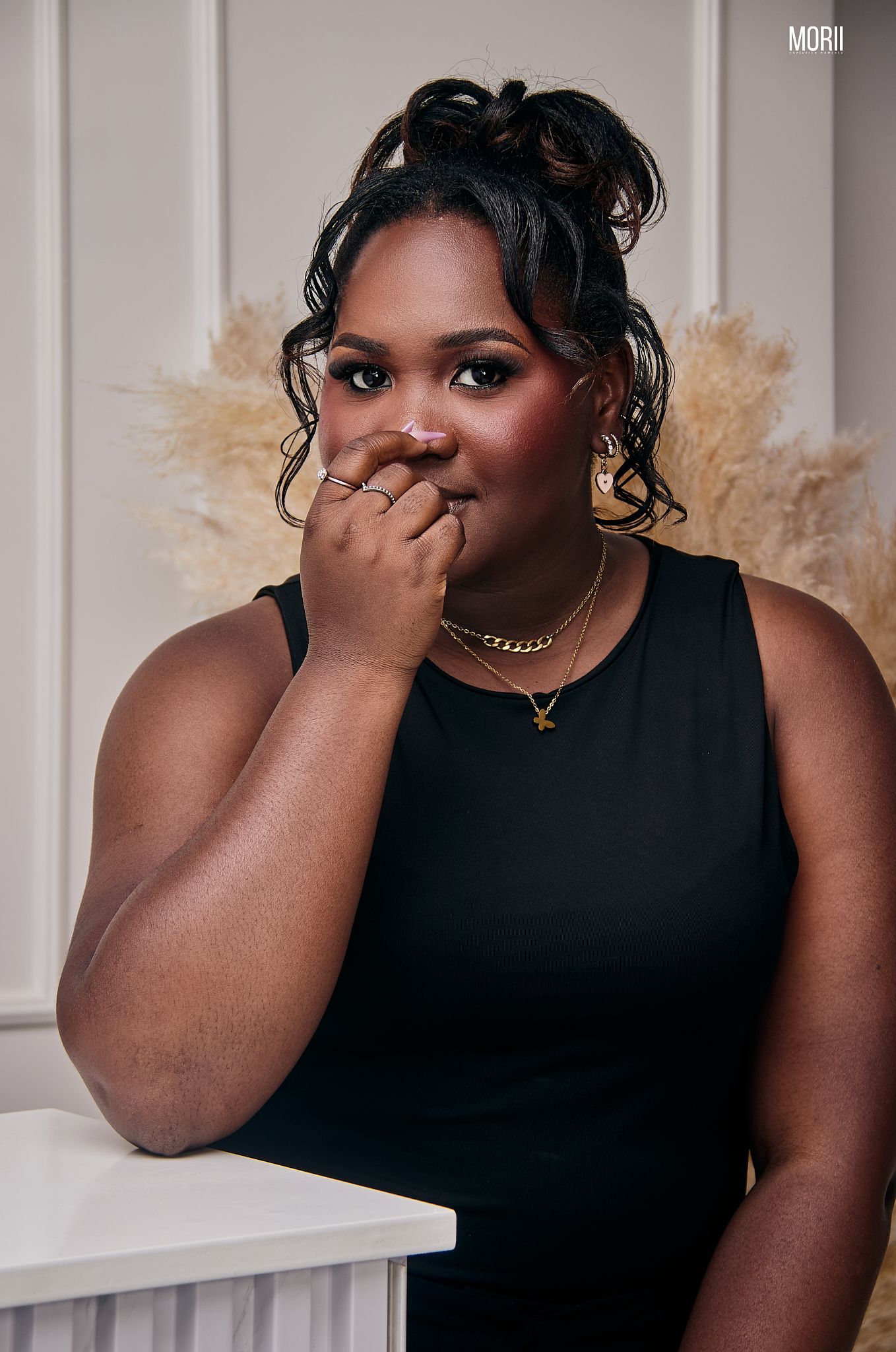 elegant lady in a studio session