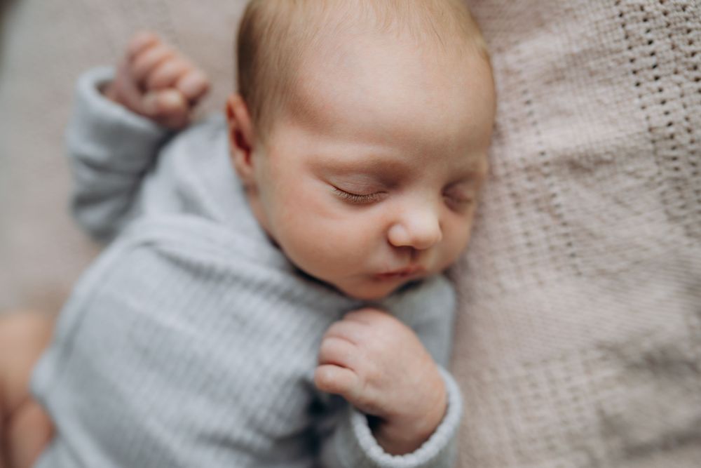 a sleeping new born