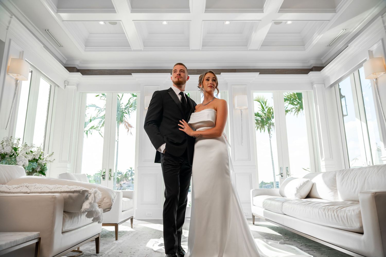 Here's an elegant wedding photo of our couple in Fort Lauderdale, Florida. We are luxury wedding photographers in Palm Beach, Florida.