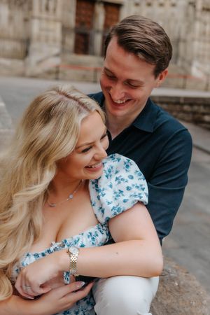 Intimate and romantic couple session in Old City Barcelona