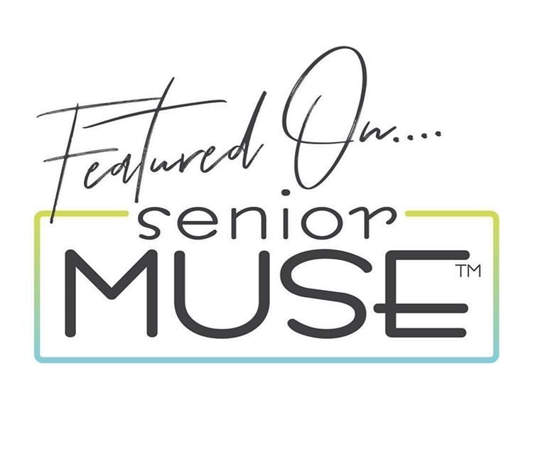 Stylish logo design for Senior Muse featuring modern typography and yellow accent.