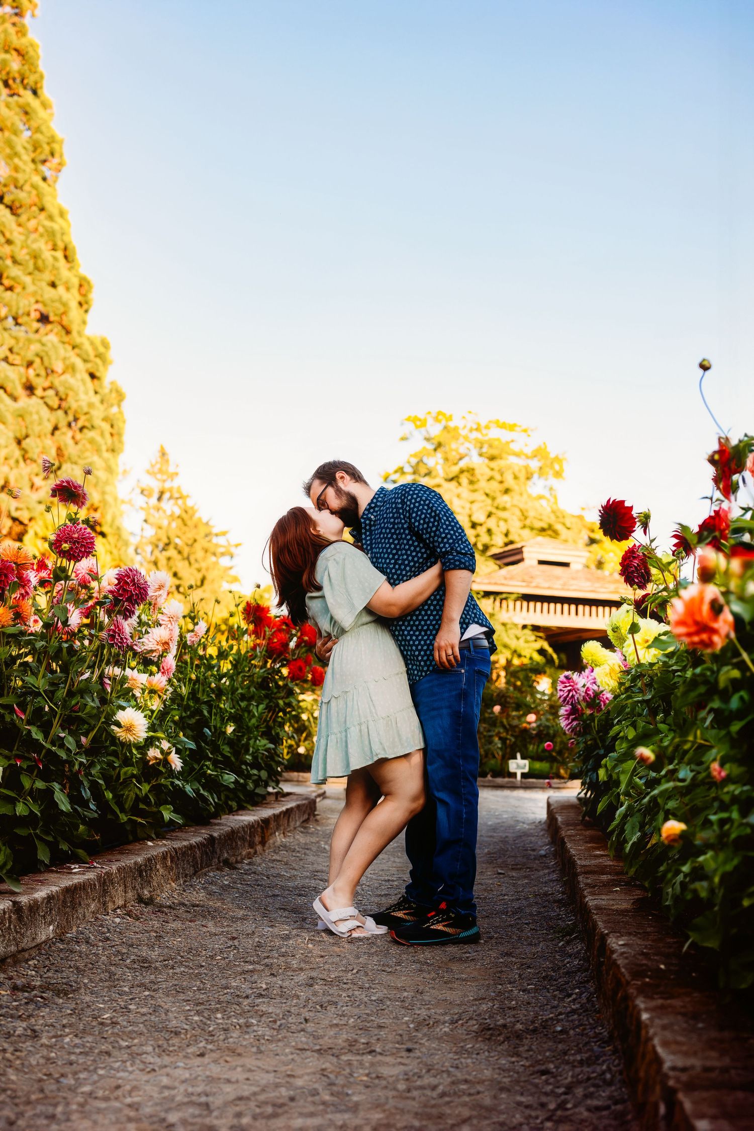 couples anniversary session at the Rose Garden in Point Defiance Park